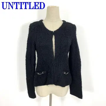 언타이틀 긴팔 가디건 울 모헤어 후크 블랙 2 C1902