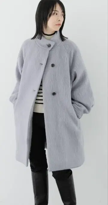 어반 리서치 발칼라 샤기 코트 L.BLUE