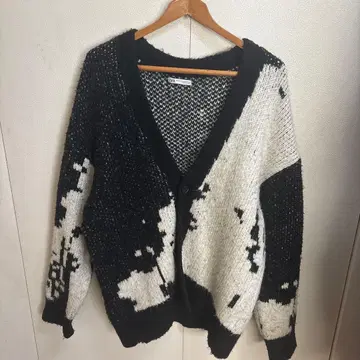ZARA 블랙 화이트 가디건 S-M