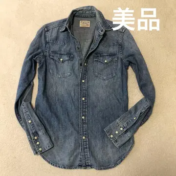 새상품급 폴로 랄프로렌 데님 웨스턴 셔츠 데미지 가공 레어