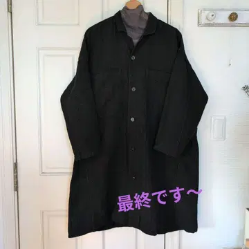 Plantation 캐주얼 롱 코트 블랙 남성용 여성용