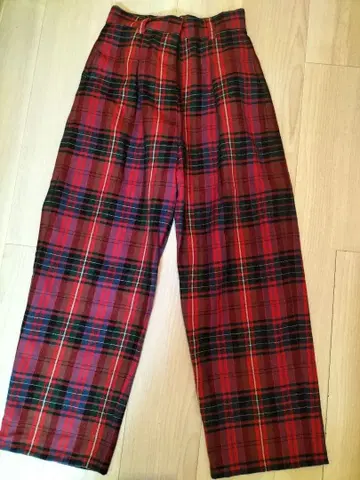 CONVERSE 타탄 체크 와이드 팬츠