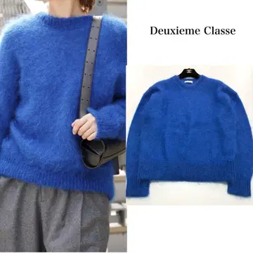 미사용급 23AW 두지엠 클라세 모헤어 실크 플러피 니트 블루