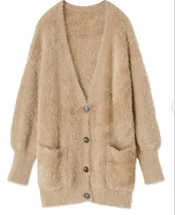 MAISON DE REEFUR 샤기 가디건 카멜