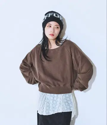 지나시스 빈티지 숏 보트넥 풀오버