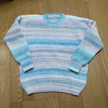 니트 스웨터 긴팔 손뜨개질 핸드메이드 M