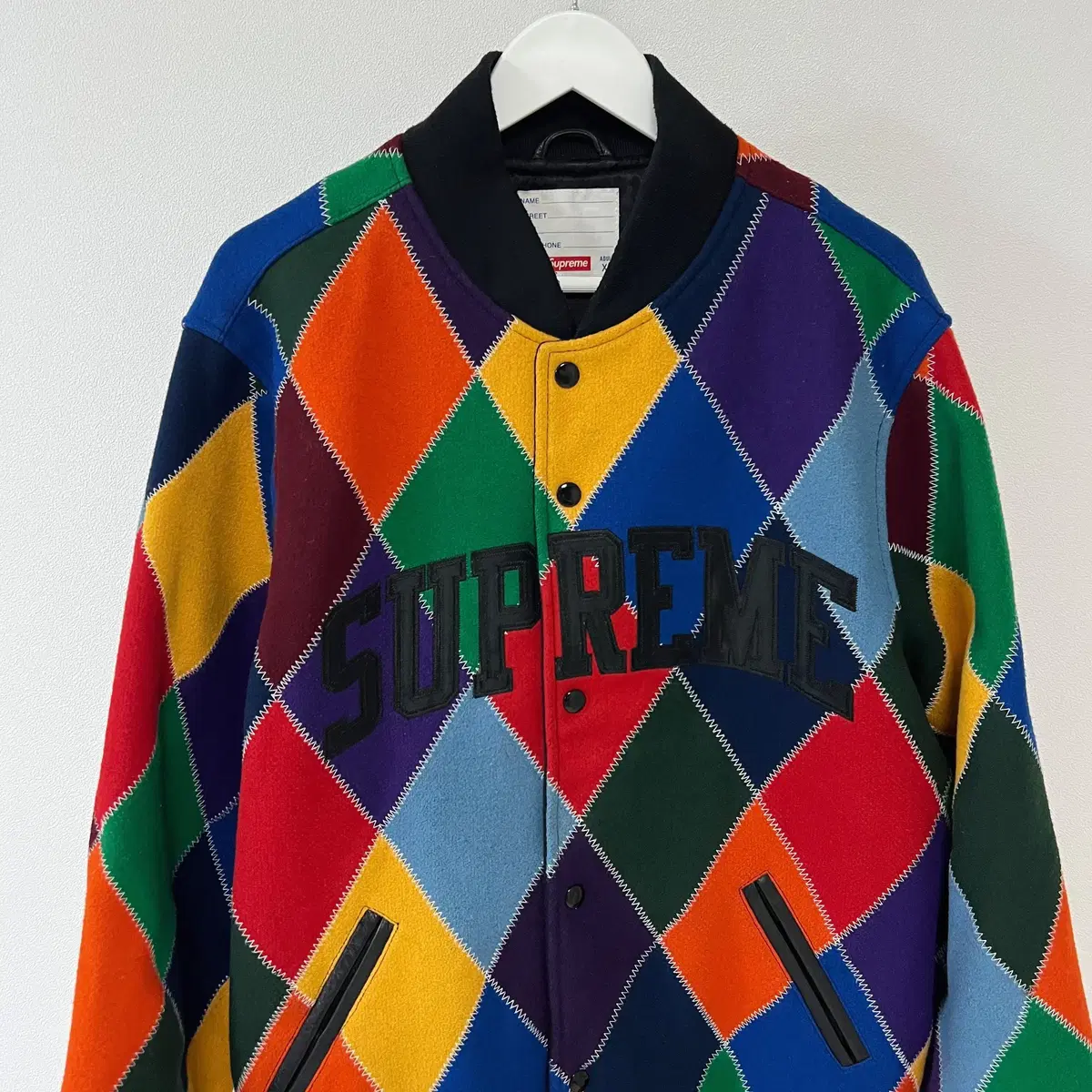 ジャケット・アウター Supreme 15fw Harlequin Wool Jacket SUPREME | 슈프림 [XL] Supreme 15FW Harlequin Wool Varsity Jacket