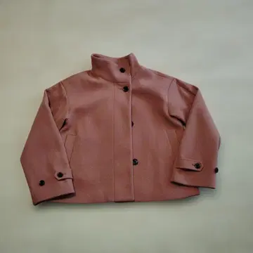 [ 새상품급 ] GU 핑크 스탠드 카라 자켓 S