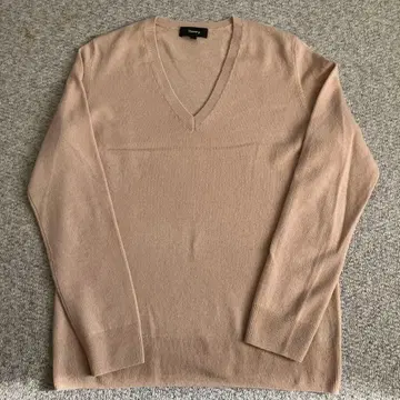 Theory 핑크 베이지 V넥 스웨터 S