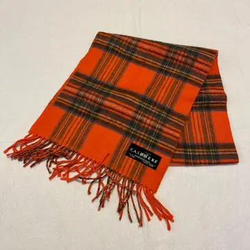 시착만 한 상품 캐시미어 100% 빨간색 계열 체크 머플러