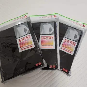 3개 유니클로 히트텍 크루넥T (긴팔) XL 블랙 검정 여성용