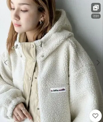 아이보리 플리스 자켓 M 사이즈