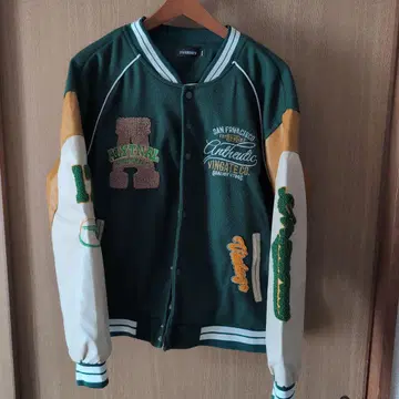 새상품, 미사용 자수 바시티 자켓 남성용, 여성용 겸용