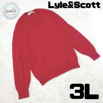 라일앤스캇 V넥 캐시미어 100% 니트 스웨터 레드