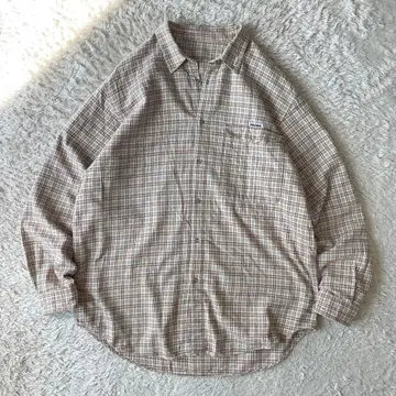 파파스 PAPAS 90s 라이트 플란넬 셔츠 L 베이지 체크