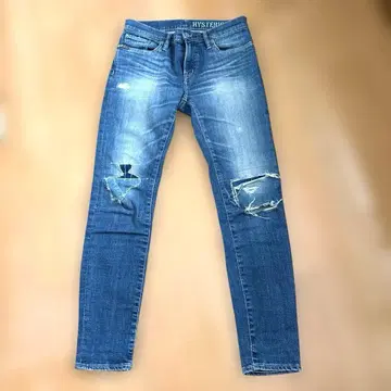 HYSTERIC 데미지 가공 스키니 데님
