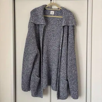 6 roku 록 네이비와 화이트의 믹스 가디건