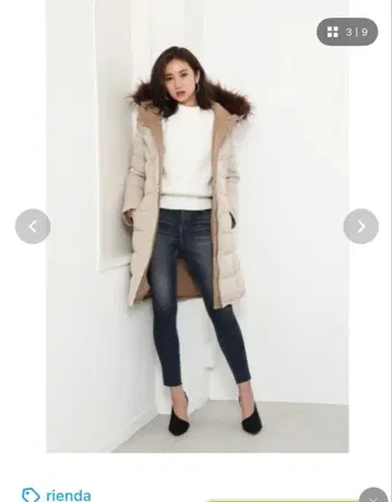 rienda 후드 부착 다운 자켓 S 사이즈