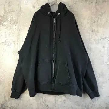 di63 HANES 헤인즈 90s 후드티 풀 집업 블랙 L