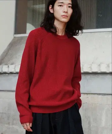 WYM LIDNM STANDARD AZE MELANGE KNIT 레드