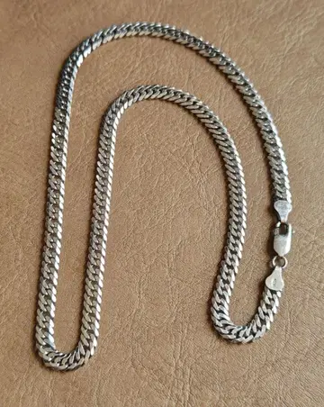 실버 925 키헤이 목걸이 6면 더블 실버 925 액세서리 ITALY