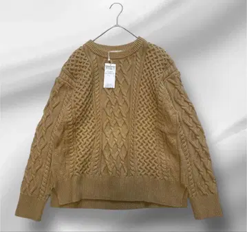 빅 사이즈! 택 포함 새상품 23구/케이블 니트/44/세탁 가능