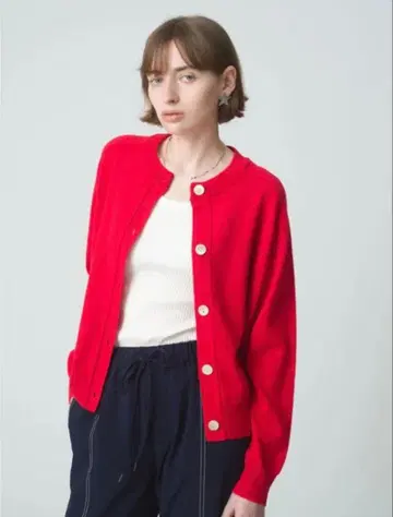 DEMYLEE GWEN 크루넥 가디건 레드 새상품급