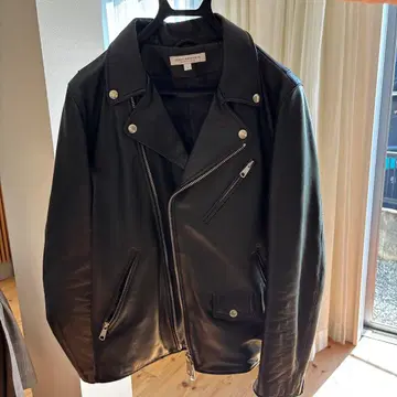 URBAN RESEARCH 블랙 가죽 더블 라이더 자켓 L