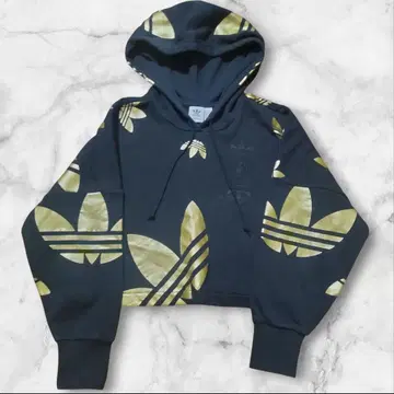 adidas originals 라지 로고 크롭 후드티 XS