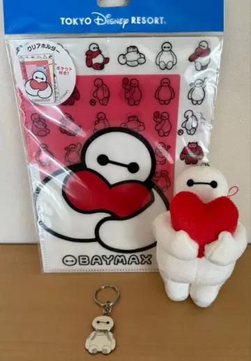 베이맥스 봉제 인형 키링 클리어 파일