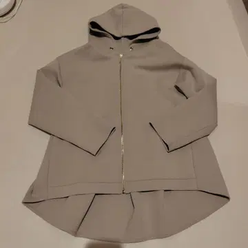 후드 부착 그레이 플레어 후드티