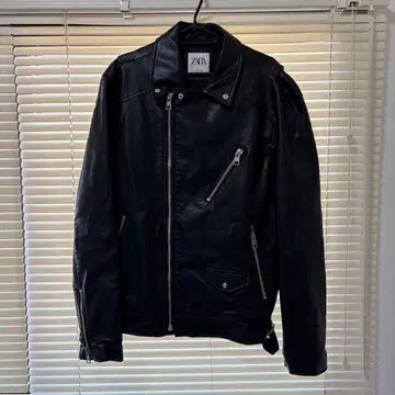 ZARA 블랙 가죽 라이더 자켓