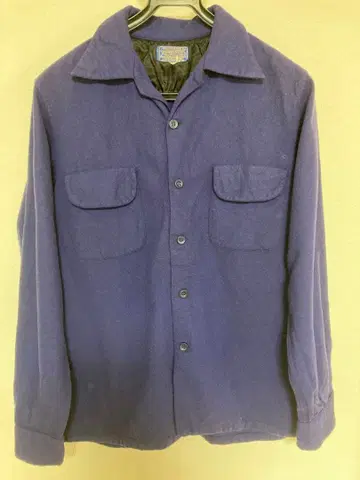 레어 40' Pendleton 네이비 울 셔츠