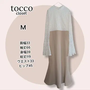 tocco closet M 긴팔 블라우스 롱 도킹 원피스