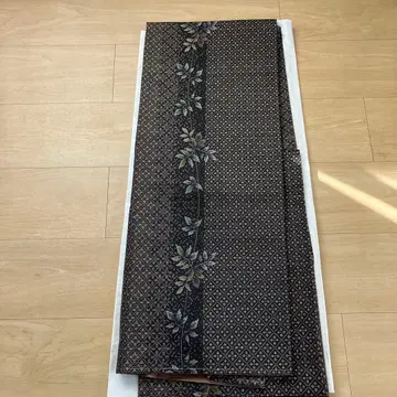 오시마 블랙 컬러 꽃무늬 코몬 기모노