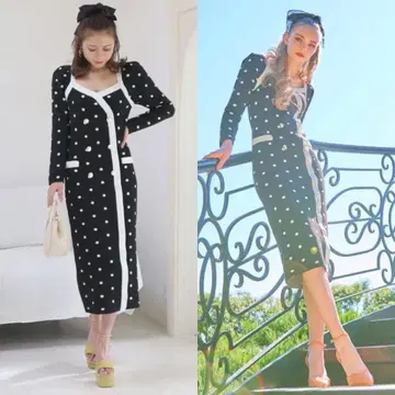 새상품 ROYAL PARTY 배색 도리 타이트 원피스