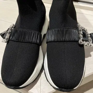 크리스탈 버클 스니커즈 부츠