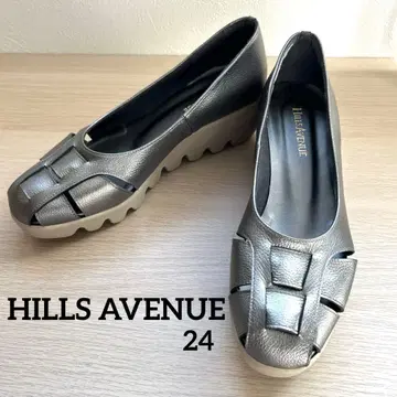 힐즈아베뉴 메쉬 펌프스 24cm 메탈릭 그레이 웨지솔