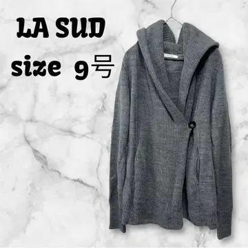 [ a-556 ] LA SUD 라슈드 니트 가디건 후드 부착 울 혼방