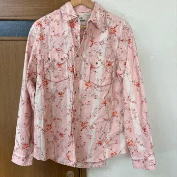 OCEAN PACIFIC 꽃무늬 핑크 긴팔 셔츠 오션 퍼시픽
