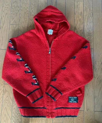 SINA COVA 후드 부착 빨간색 니트 여성용 M