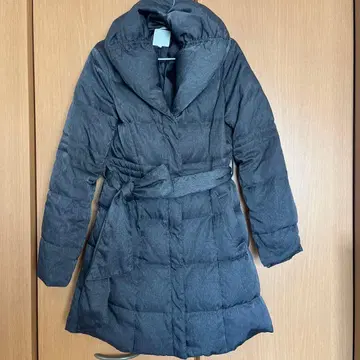 MALE & Co. 벨트 포함 그레이 롱 다운 코트