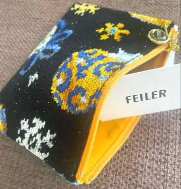 새상품 FEILER 페이러 플랫 파우치 크리스마스 오너먼트 하트