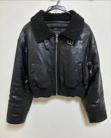 EMODA 가죽 블루종 블랙