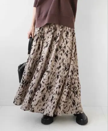 journal standard relume 레오파드 플레어 롱 스커트