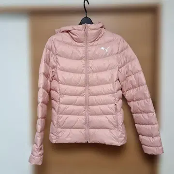 PUMA 핑크 다운 자켓 후드 부착