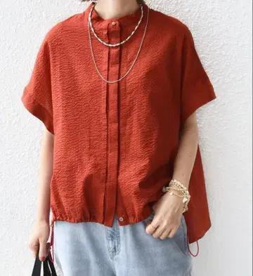 ships 축구 밑단 드로스트 돌먼 블라우스 레드