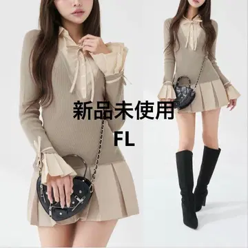 Darich 셔츠 도킹 플리츠 미니 원피스