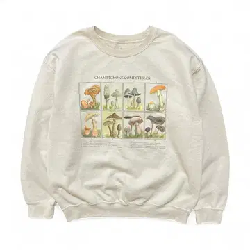 구제 의류 크루넥 식용 버섯 목록 맨투맨 트레이닝복 버섯