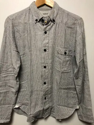 YAECA 야에카 스트라이프 긴팔 셔츠 일본제 블랙 버튼